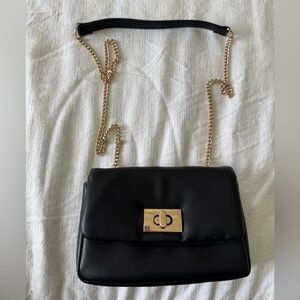 H&M Black Crossbody Bag with Gold Chain